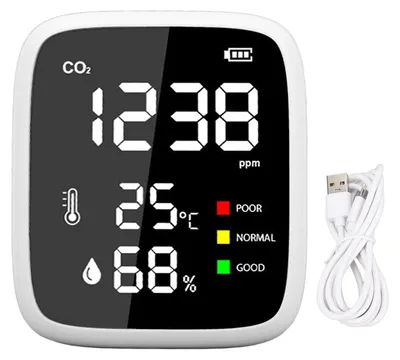 CO2-Meter Luftqualitätstester mit Temperatur & Feuchte, LCD