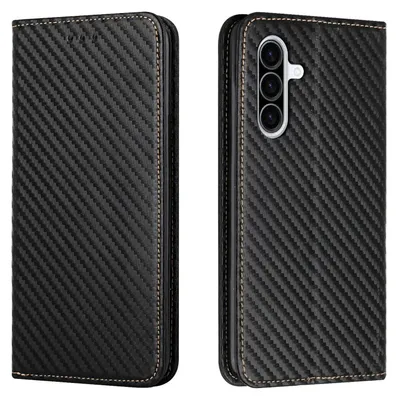 Immagine prodotto di Per Samsung Galaxy A56 / A36 Carbon Texture Design Pelle finta Flip Cover Nero