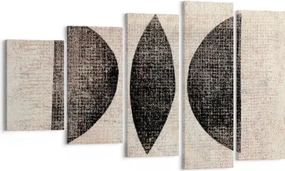 Produktbild von Bild auf Leinwand - Leinwandbild - 5 Teile - Form Figuren Geometrisch - 100x60cm - Wand Bild - Wanddeko - Wandbilder - Leinwanddruck - Bilder - Wanddekoration - Leinwand bilder - EG100x60-5099