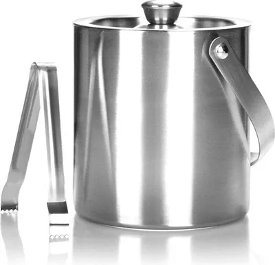 Produktbild von Edelstahl-Eisbehälter 15L, doppelwandig, Deckel und Zange