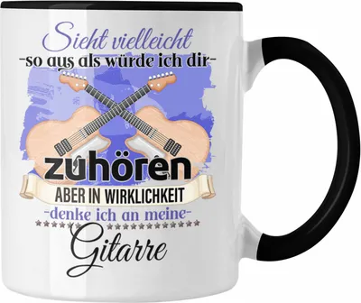 Produktbild von Trendation - Gitarren-Spieler Geschenk Tasse Gitarren Liebhaber Geschenkidee Lustiger Spruch (Schwarz)