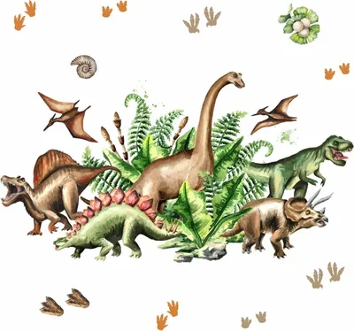 Obrázek produktu pro 168 Dinosauří tetování na zeď - 750 x 420 mm