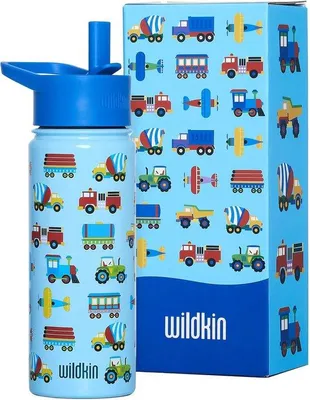 Produktbild von Famanu Wasserflasche für Kinder - Isoliert & Leckfrei mit Strohhalm