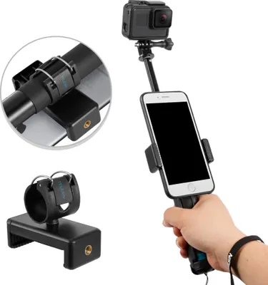 Produktbild von Aluminiumlegierung Handheld Erweiterbar Monopod Selfie Stick für Apple, Android Smartphones und Gopro Kamera