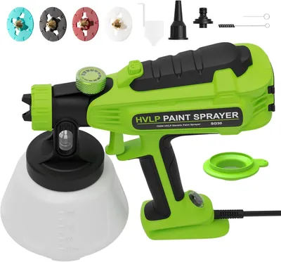 Immagine prodotto di Sistemi di verniciatura a spruzzo da 700W, tecnologia HVLP, pistola a spruzzo con 4 ugelli e 3 modalità di spruzzo, capacità serbatoio 1200 ml