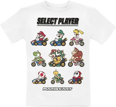 Produktbild von Super Mario T-Shirt Uni Kids - Choose Your Driver weiß 128