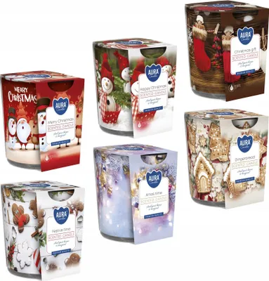 Produktbild von Aura Duftkerze im Glas Weihnachtsduft 6er Set