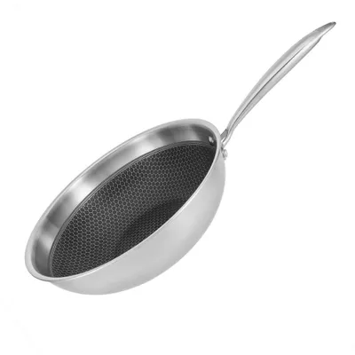 Obrázok produktu pre Resto Kitchenware 95349, Kolo, Wok/panvica na vysmážanie, Nerezová oceľ, Hliník, Nerezová oceľ, 2,5 mm, Nerezová oceľ