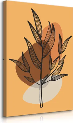 Produktbild von Muralo Leinwandbild Canvas für Esszimmer BLÄTTER Abstraktion Pflanzen Natur Boho Br. 40cm x Hö. 50cm