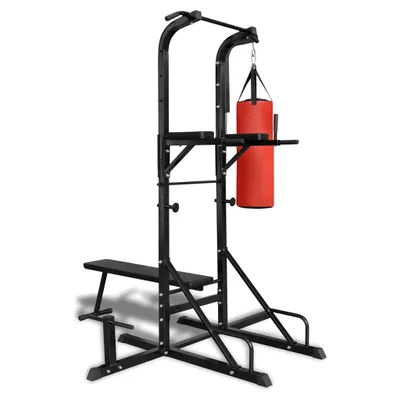 Produktbild von Fitness Kraftturm mit Trainingsbank und Boxsack , Hantelsets Design 2024