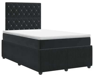 Produktbild von Boxspringbett mit Matratze Schwarz 120 x 190 cm Samt