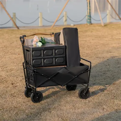 Produktbild von Faltbarer Bollerwagen Outdoor - Robuster Handwagen mit großer Kapazität, klappbar, tragbar, ideal für Strand, Garten, Camping & Einkauf