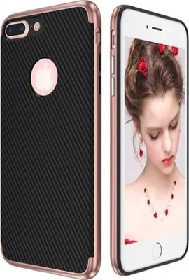 Produktbild von Hybrid Silikon Handy Hülle für Apple iPhone 8 Plus Case Cover Tasche Pink