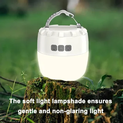 Zdjęcie produktu dla Światło kempingowe LED, wielofunkcyjna latarnia kempingowa, przenośna lampa namiotowa, ładowana przez USB i wodoodporna, obsługuje 3 regulowane ustawienia temperatury barwowej