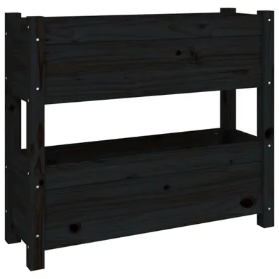 Immagine prodotto di vidaXL Fioriera nera 77x25x66 cm in legno di pino massiccio