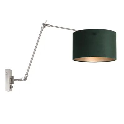 Image de Steinhauer - applique murale - Prestige Chic - acier - métal velours tissu - lampe d'ambiance - E27 - 8109ST