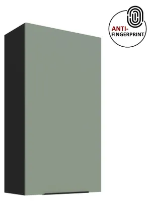 Produktbild von Küchen Hängeschrank 60 cm - Höhe 90 cm ARIA Aquamarin ultra matt + Schwarz matt, hochwertige Fronten mit Anti Fingerprint Beschichtung Küchenzeile Küchenblock