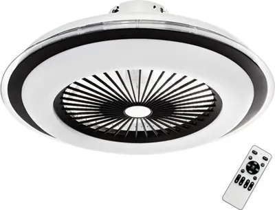 Obrázek produktu pro Plafón s ventilátorem kulatý Ø60cm černý / bílý LED 48W měnící barvu dálkové ovládání ZEPHYR Milagro