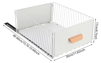 Zdjęcie produktu dla Organizer do szafki, regulowana długość, cicho wysuwające się szuflady, BIAŁY
