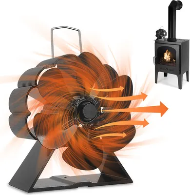 Produktbild von Holzofenventilator, 6 Flügel, Holzofenventilator, wärmebetrieben, Kaminventilator für Holz-/Gas-/Holzofen