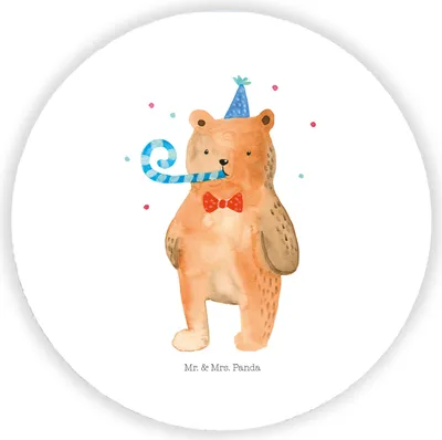 Produktbild von Mr. & Mrs. Panda magnet Bär Geburtstag - Weiß - Geschenk, für magnettafel, Glückwunsch, kühlschrank, Kühlschrankmagnet, pinnwand, Happy Birthday, Teddy, pinwand