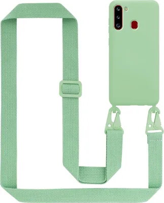 Produktbild von Cadorabo Schutzhülle für Samsung Galaxy A21 Hülle in Grün Handykette Etui längenverstellbar Kordel Band