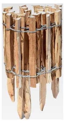 Produktbild von Staketenzaun mit Pfosten, Gartenzaun, 5 m Länge, 50 cm Höhe, Holzzaun aus Haselnussholz, Lattenabstand 3-4 cm, Beetumrandung, Rollzaun, Kastanienzaun, Wegbegrenzung