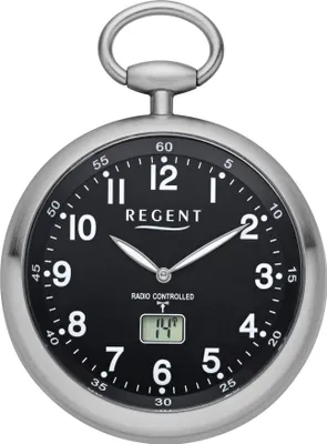 Produktbild von Regent Taschenuhr Edelstahl analog-digital Funkwerk silberfarben PR-002