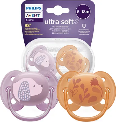 Produktbild von Avent Ultrasoft Premium Tier Schnuller 6-18 m 2pcs Mdchen, Gr. 6-18 m