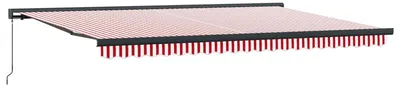 Produktbild von Einziehbare Markise Rot und Weiß 500 x 300 cm Stoff und Metall
