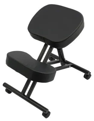 Zdjęcie produktu dla Ergonomiczne krzesło z oparciem na kolana, regulowana wysokość, wyściełane oparcie, kolor czarny