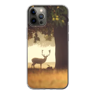 Produktbild von MuchoWow® Handyhülle Schutzhülle Hülle für iPhone 13 Pro Hirsche - Bäume - Wald Silikon Softcase Handy Hülle - Handy-Tasche