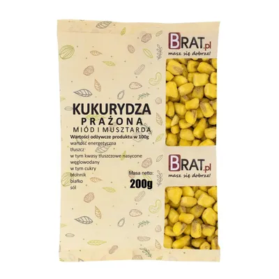 Zdjęcie produktu dla Kukurydza prażona miód i musztarda 200g Brat.pl