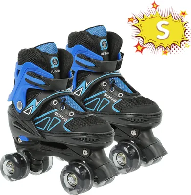 Image de Patins à roulettes en ligne pour enfants Taille réglable pour filles garçons débutants S : 27-32