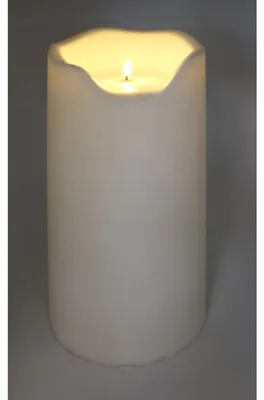 Produktbild von LED Outdoor Kerze 16 × 16 × 40 cm mit 2 warmweißen LEDs – batteriebetriebene Dekokerze mit Timerfunktion für Garten Terrasse Balkon und Außenbereich
