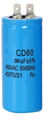 CD60 Motorstartkondensator 200 µF 450 V ±5 % 50/60 Hz