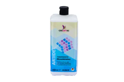 Produktbild von CREARTEC Transparenter Mosaikkleber - zum Gestalten einzigartiger Kunstwerke und zur Schmuckherstellung - 1 Liter -  Germany