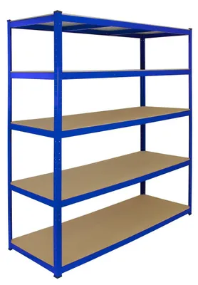 Productafbeelding van Stellingkast Stellingrek opbergrek metaal - 160 x 60 x 180 cm - Blauw - 265 kg per laag