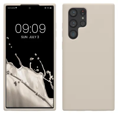 Produktbild von kwmobile Handyhülle für Samsung Galaxy S22 Ultra Hülle - Case Silikon - Kabelloses Laden - Schutzhülle Cover in Creme matt