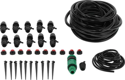 Image de 10m 8/11 Hose Adjustable Drippers Tee Kit Garden Automatic Watering Drip Irrigation System