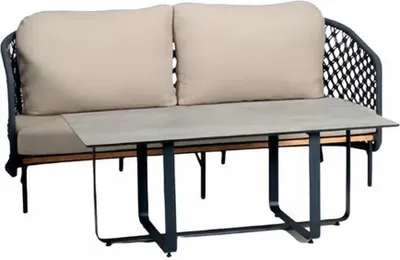 Produktbild von Garnitur Sofa 2 Sitzer Couchtisch Sofas Dreisitzer Stoff Luxus Garnitur Modern