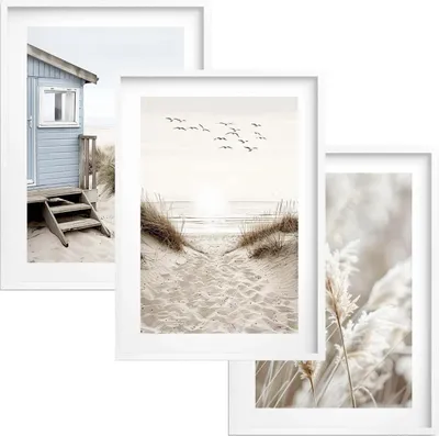 Image de Poster Peinture murale dans un cadre Plage Mer Décoration pour salon chambre 30x40