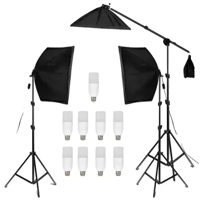 Image de Kit d'éclairage avec boîte à lumière pour la photographie, éclairage réglable, trépieds inclus, SH-RGX-02-63