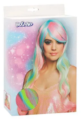 Image de Perruque Heaven multicolore licorne cheval carnaval