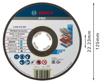 Image de Disque à tronçonner X-LOCK multi-matériaux 125x1mm - BOSCH - 2608619269