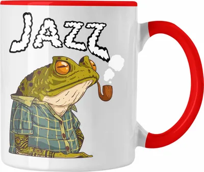 Produktbild von Trendation - Jazz Tasse Grafik Geschenk Lustig Frosch (Rot)
