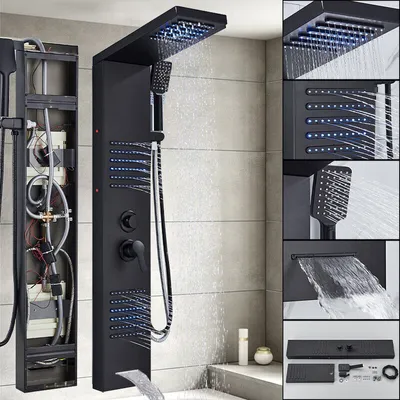 Obrázek produktu pro LED sprchový panel Sprchová souprava z nerezové oceli Dešťová sprcha Sprchová souprava Masážní sprchový sloupec