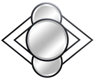 Productafbeelding van DRW Metalen wandspiegel, zwart, 80 x 3 x 65 cm