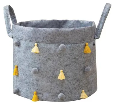 Image de Panier de rangement en feutre gris 20 x 24 cm