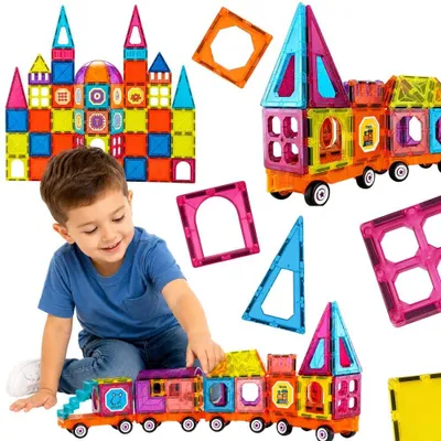 Immagine prodotto di Woopie Set trenini magnetici 3D 71 pezzi.